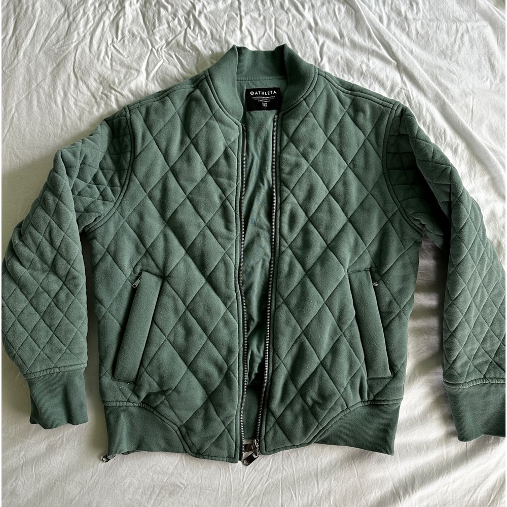 Athleta Retroplush Bomber Teal XS Petite